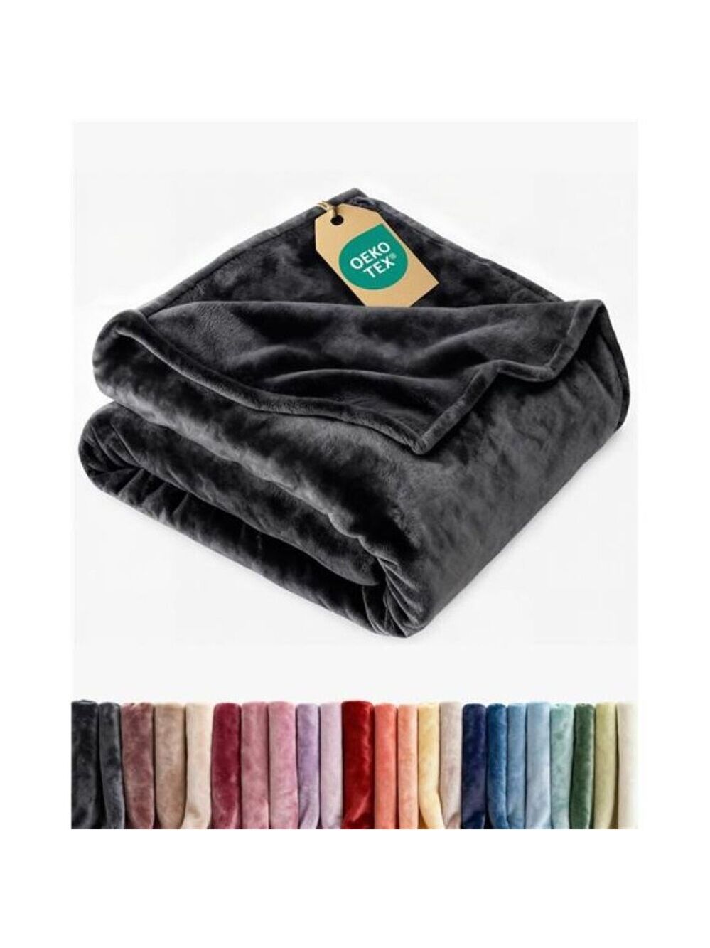 Ultra Soft Fleece Blanket Throw Lightweight Warm Cozy Plush Bedding Black
